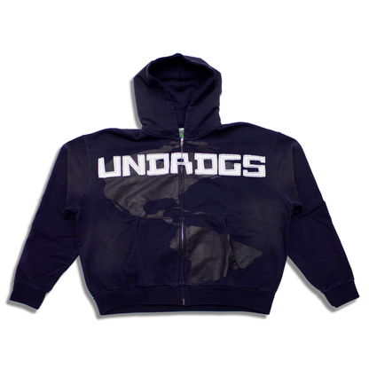 NAVY PAIN ZIP-UP JACKET
