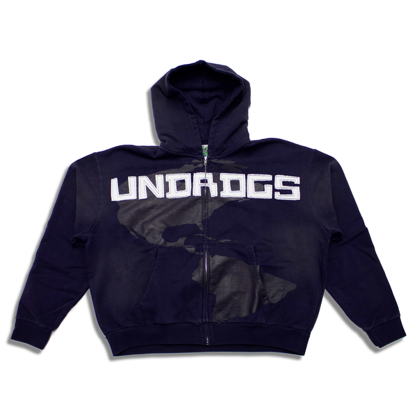 NAVY PAIN ZIP-UP JACKET