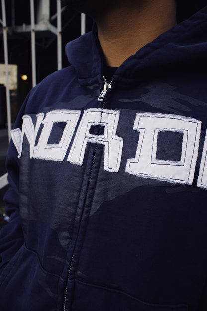 NAVY PAIN ZIP-UP JACKET