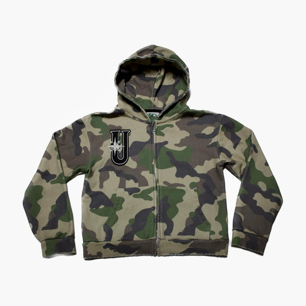 KIDS CAMO COMPASS LOGO HOODIE