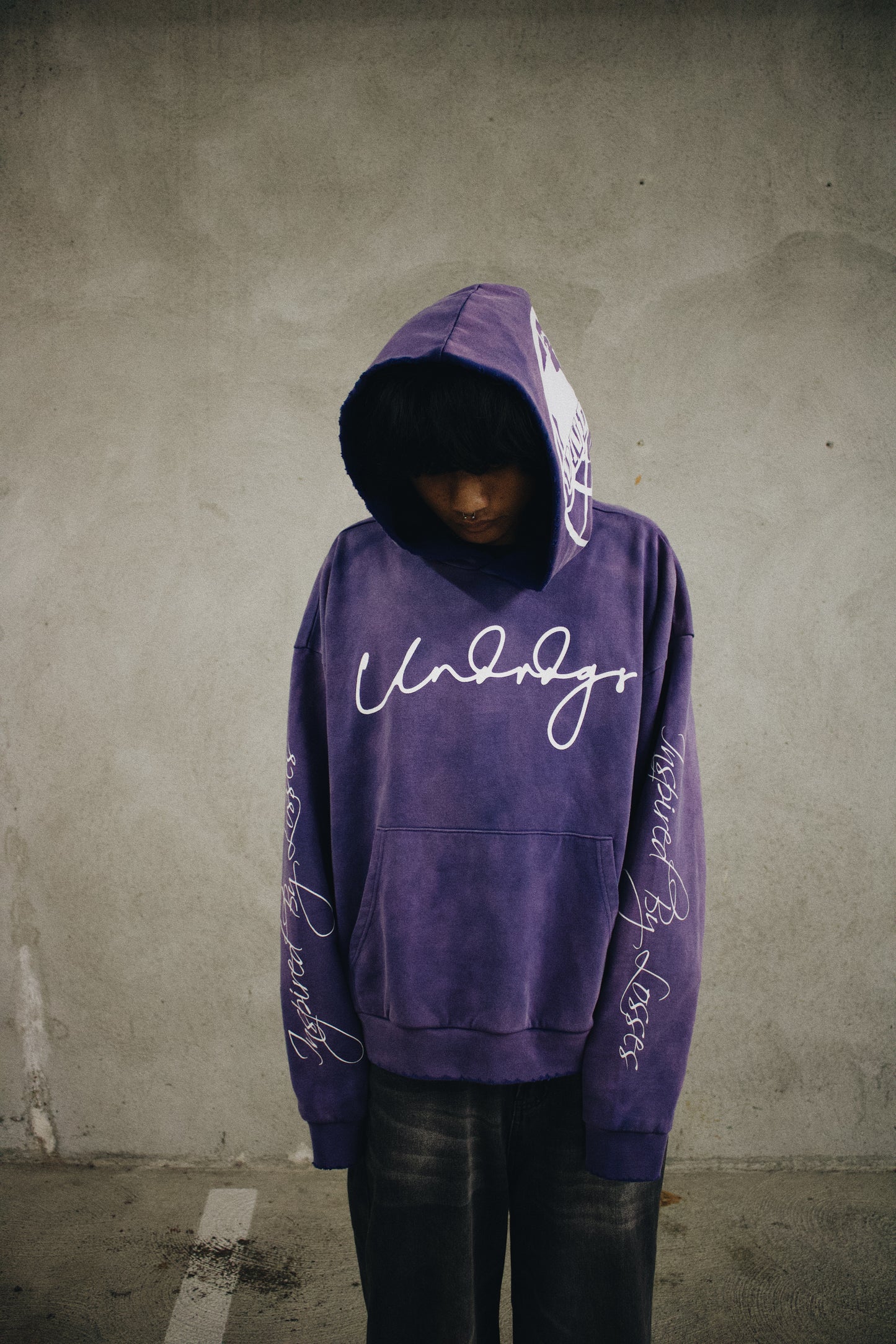 BLUE LOGO SCRIPT HOODIE