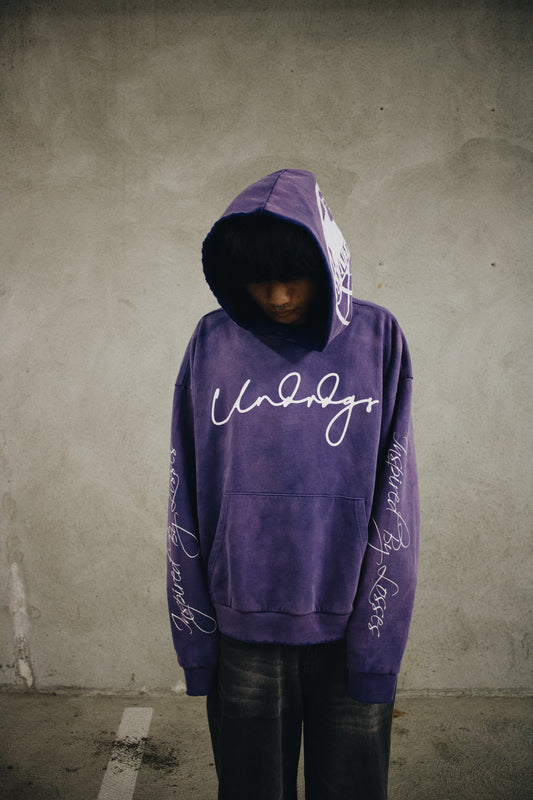 BLUE LOGO SCRIPT HOODIE
