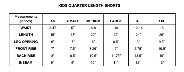 KIDS 3/4 SHORTS
